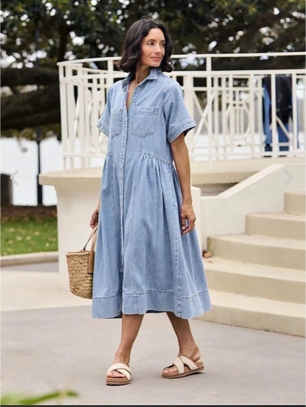 Maye Montana Denim Shirtdress in Light Blue, XL, NWT